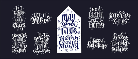 Christmas Vector lettering, motivational quote. Vector illustration