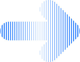Linear striped arrow for your Design . Vector 