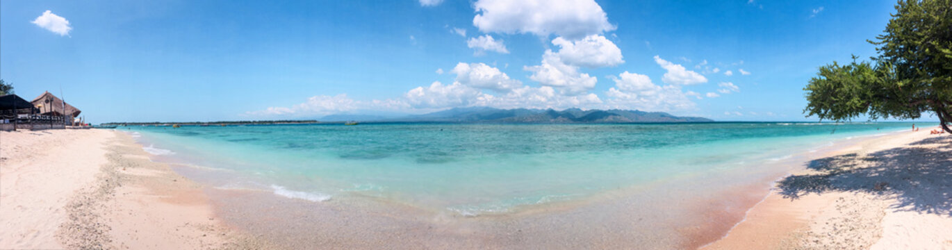 Panoramic image, beautiful indonesian beach