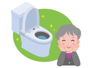 きれいなトイレに喜ぶおばあさん
