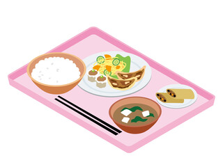 日本の社員食堂の給食（中華料理）