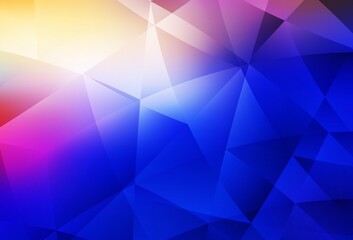Obraz premium Light Pink, Blue vector triangle mosaic background.