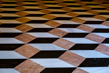Fussboden abstrakt mit Schachbrett Muster