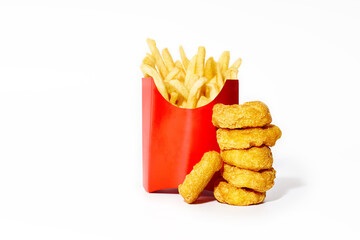 Junk food isolated on white background