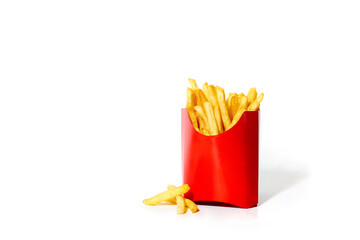 Fried potatoes isolated on white background