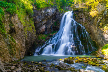 Fototapeta na wymiar Golling waterfall near Salzburg in Austria