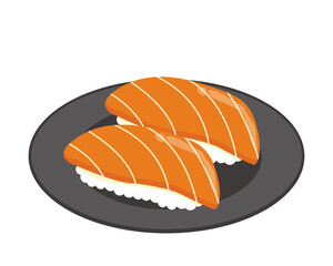 サーモン握り寿司のベクターイラスト　鮭握り