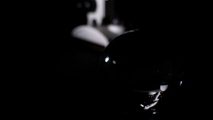 microscope for research and innovation on black background