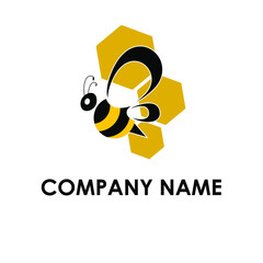 Bee wasp logo vector design. nature honey product concept