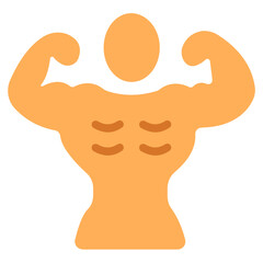
A strong man showing biceps, bodybuilding icon
