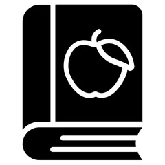 A flat vector of diet book, apple on a book