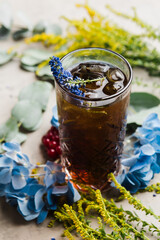 bright summer cocktail with ice