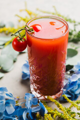 bright summer cocktail with ice