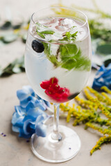 bright summer cocktail with ice