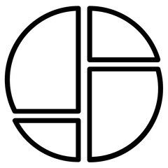 
A portioned graph denoting diet chart in flat icon
