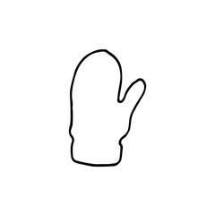 Mittens doodle set. Winter hand drawn clothes