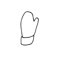 Mittens doodle set. Winter hand drawn clothes