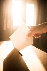 Conceptual image of a person voting during elections