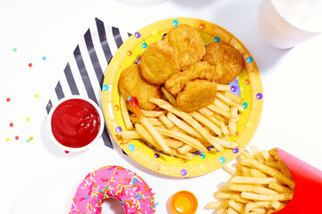 Junk food top view