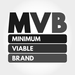 MVB - Minimum Viable Brand acronym, business concept background