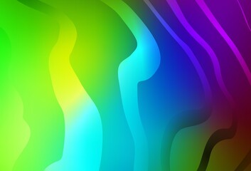 Dark Multicolor vector background with curved lines.