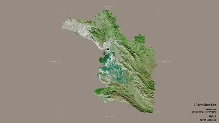L'Artibonite - Haiti. Bounding box. Satellite