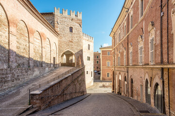 In the streets of Old Town Fabriano - Italy - obrazy, fototapety, plakaty