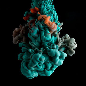 Colorful paint in water