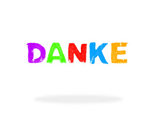 Bunter Stempel Text: Danke