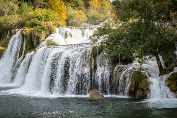 Waterfall in the Krka National Park in Croatia