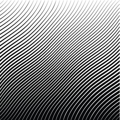 Abstract warped Diagonal Striped Background . Vector curved twisted slanting, waved lines texture