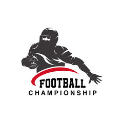 american football vector logo, premium silhouette vector Premium Vector