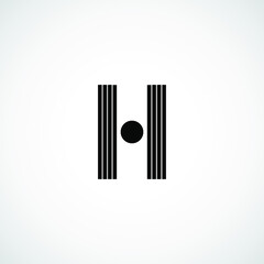 Letter H vector line dot logo design template. Unique modern minimalist black logotype symbol