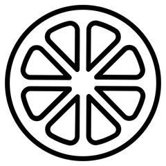 
Orange slice denoting citrus fruit in flat icon
