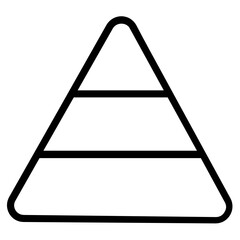 
A pyramid chart to denote health and fitness in diagram, flat icon
