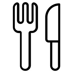 
Flat icon of fork and knife showing kitchen utensils
