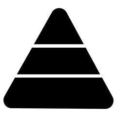 
A pyramid chart to denote health and fitness in diagram, flat icon
