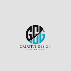 GGG Letter Logo Design Cross Monogram Icon. 