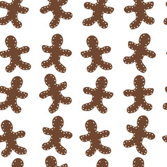 New Year seamless  pattern. Christmas seamless pattern, digital wrapping paper. Cookies gingerbread
