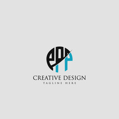 PPP Letter Logo Design Cross Monogram Icon. 