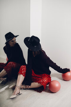 Fashion blogger shoot on a rooftop