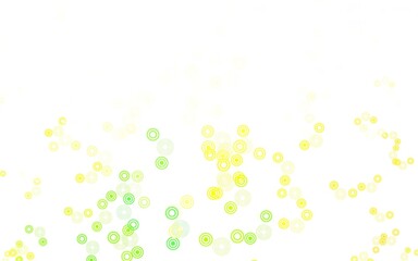 Light Green, Yellow vector pattern with spheres.