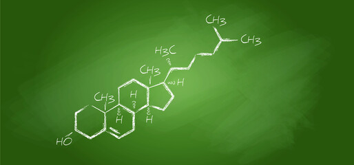 Fototapeta premium Cholesterol formula cemical structure C27H46O molecule Medical sign heart docktor blood HDL LDL health risk fat vector icons icon sign Structural formulas cell cells molecules membranes atom atomic