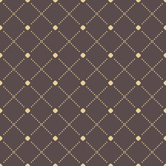 Geometric dotted vector brown and golden pattern. Seamless abstract modern texture for wallpapers and backgrounds