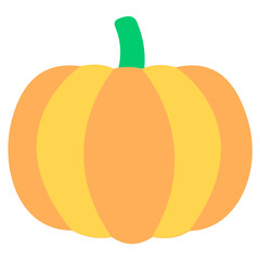 
Pumpkin icon in modern flat rounded style 
