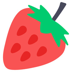 
Strawberry icon in flat vector design.
