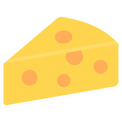 
Dairy product piece, cheese slice flat icon design 
