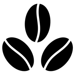 
Organic seeds of coffea plant, coffee beans in flat icon
