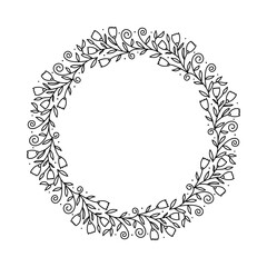 Round calligraphic vector wedding frame wreath with place for text. Isolated flourish vintage element for design. Perfect for holidays, Thanksgiving Day, Valentines Day, greeting card