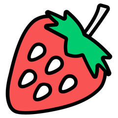 
Strawberry icon in flat vector design.
